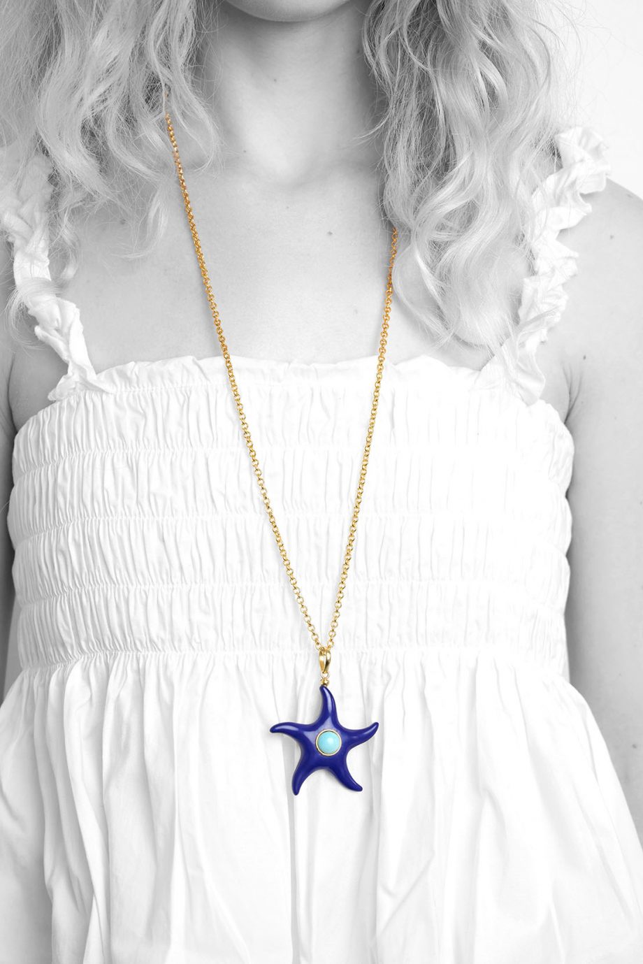 Synthetic Blue Star Fish Pendant