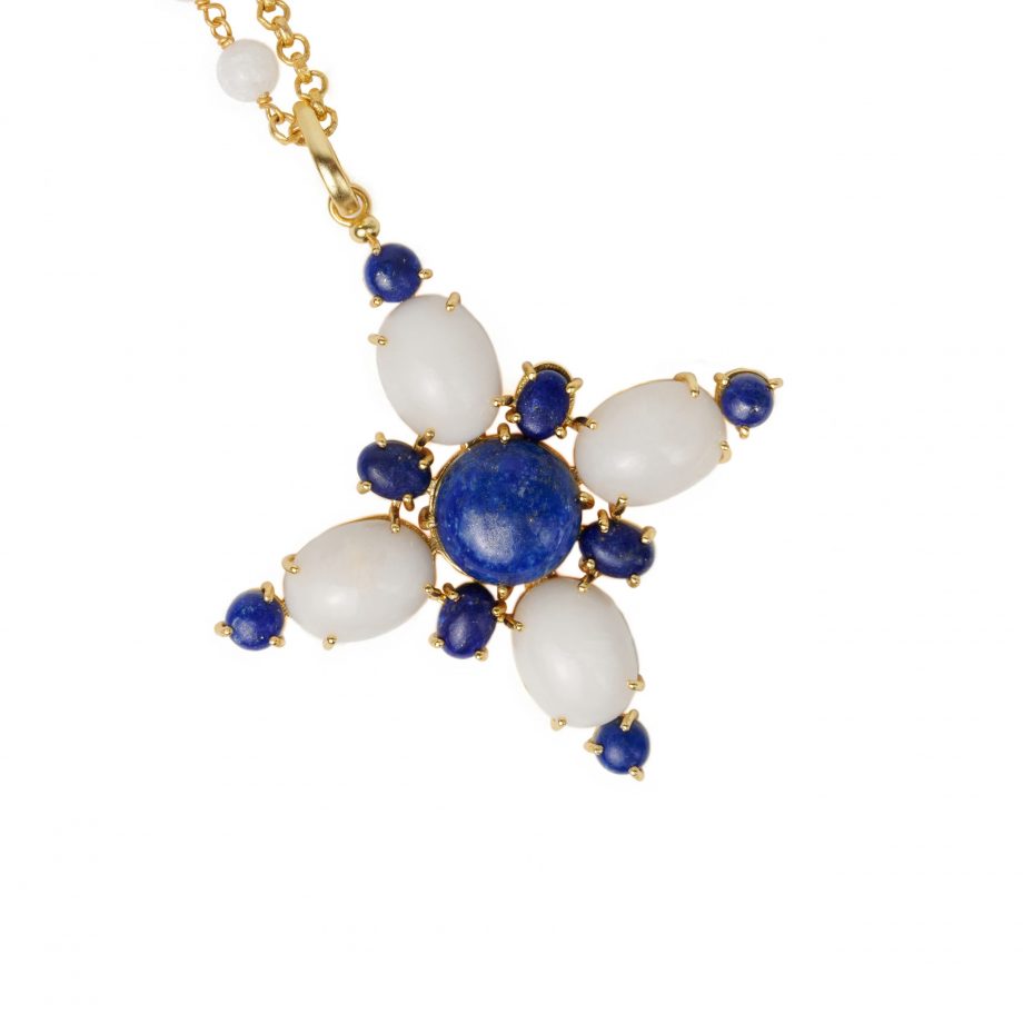 Lapis-lazuli and White Quartz Pendant