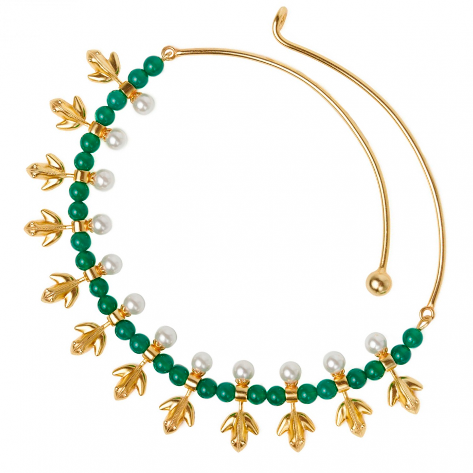 Frogs Necklace: Green Onyx