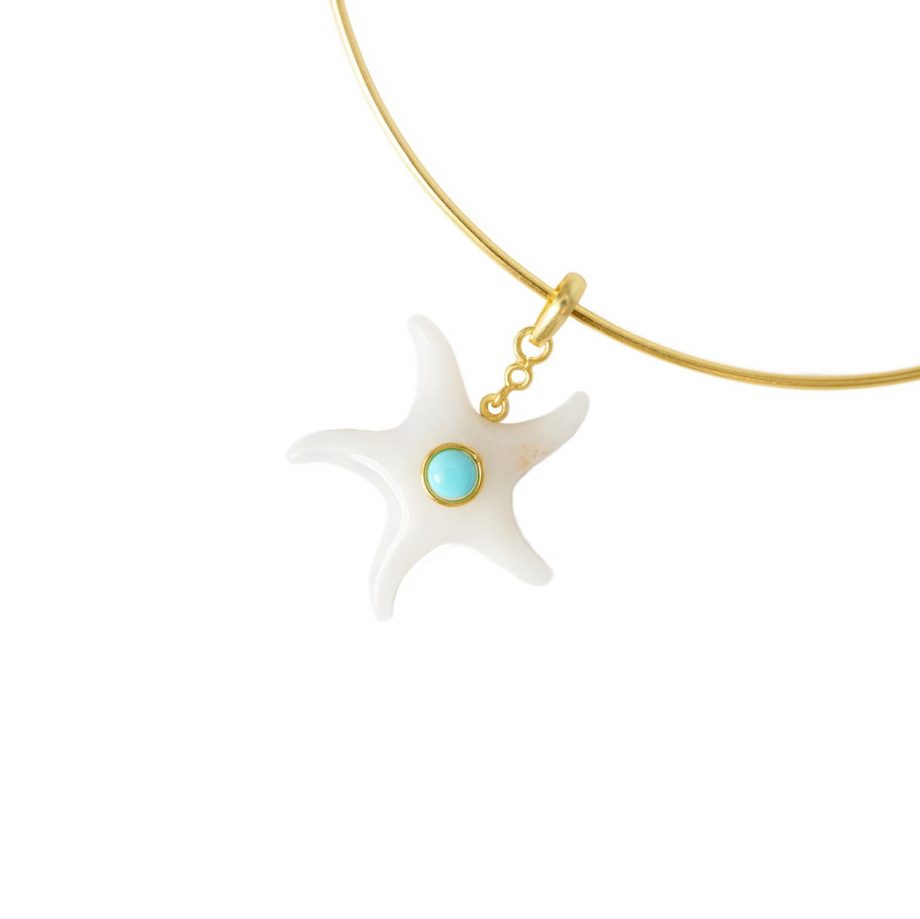 White Quartz Star Fish Pendant
